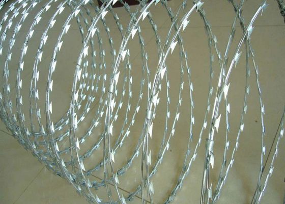 Electro Galvanized Razor Barbed Wire BTO 22 700MM Coil